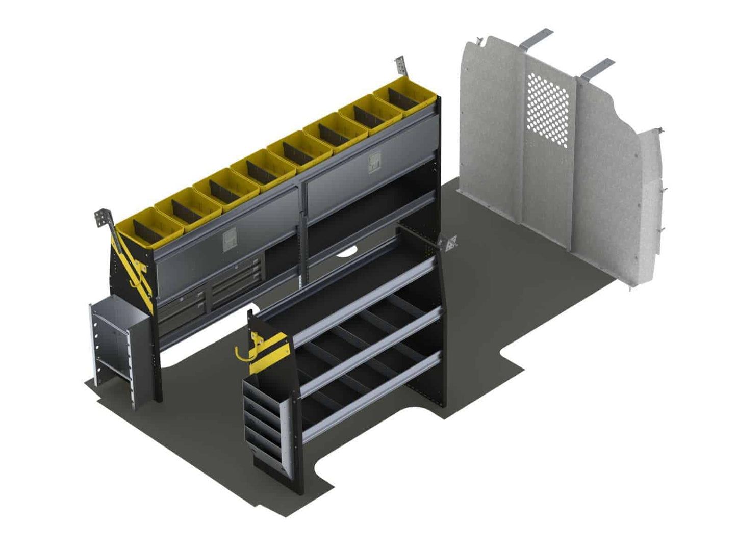 Electrician Van Shelving Package, Chevrolet Express, 155” WB