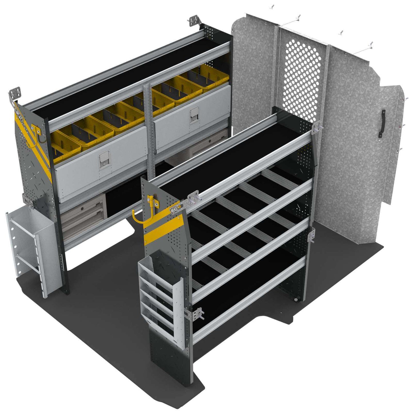 Electrician Van Shelving Package, RAM ProMaster, 118″ / 136″ WB