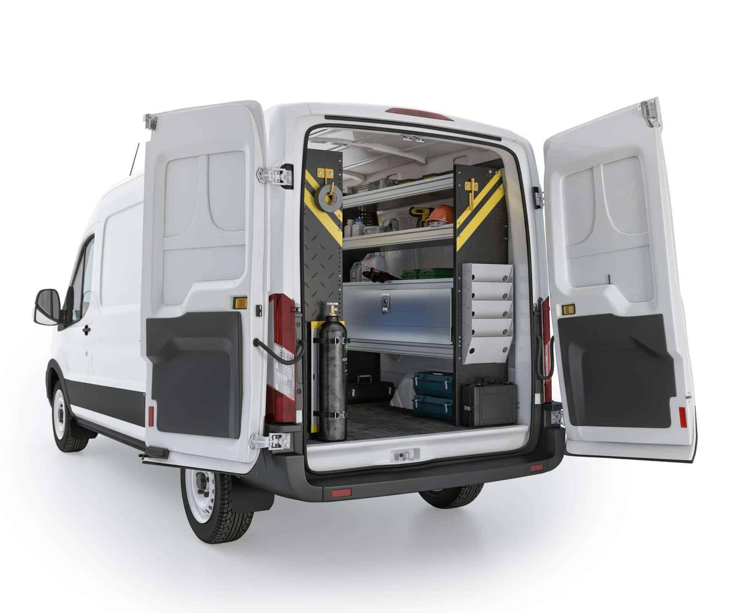 HVAC Van Shelving Package, Ford Transit Med Roof, 148” WB