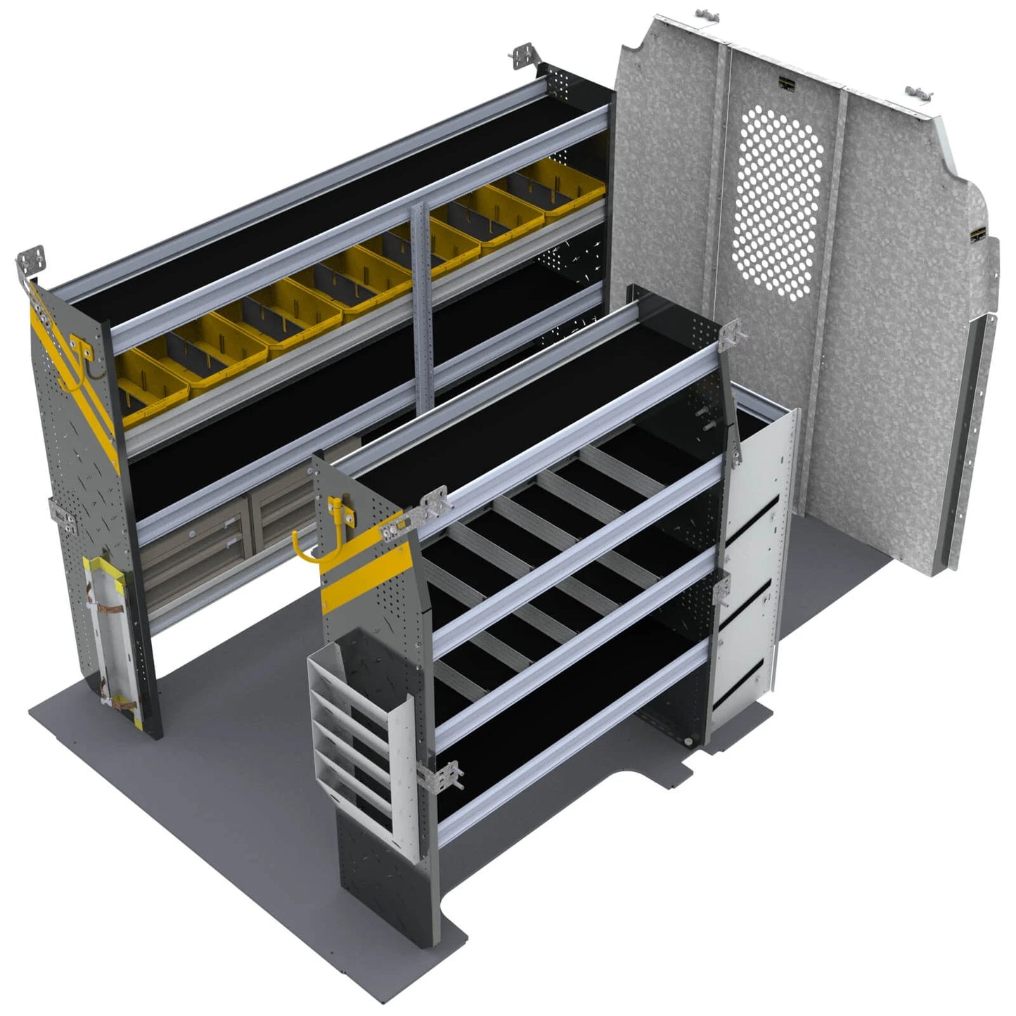 HVAC Van Shelving Package, Ford Transit Med Roof, 130” WB