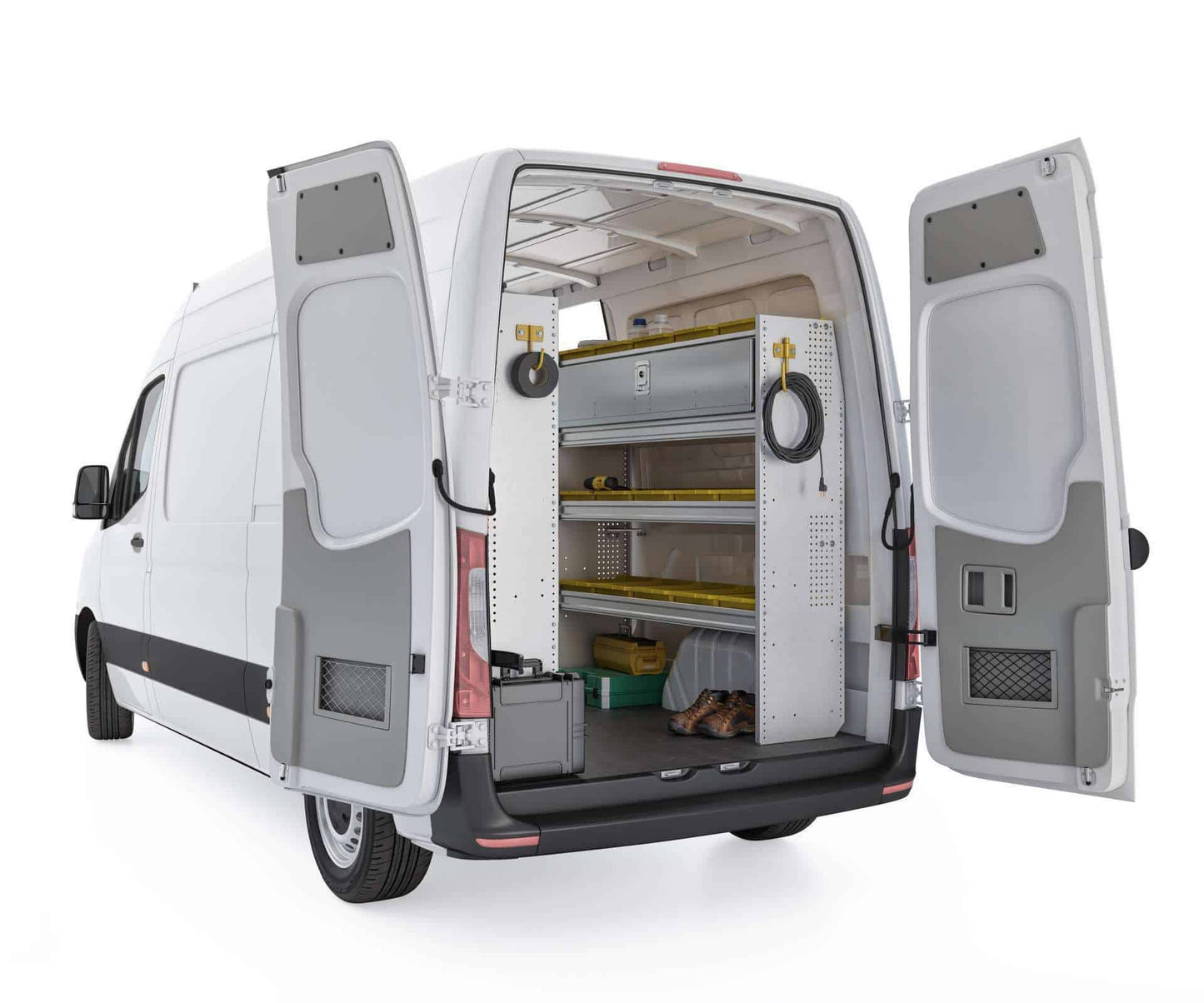 Aluminum Van Shelving Package, Mercedes Sprinter, 144” WB