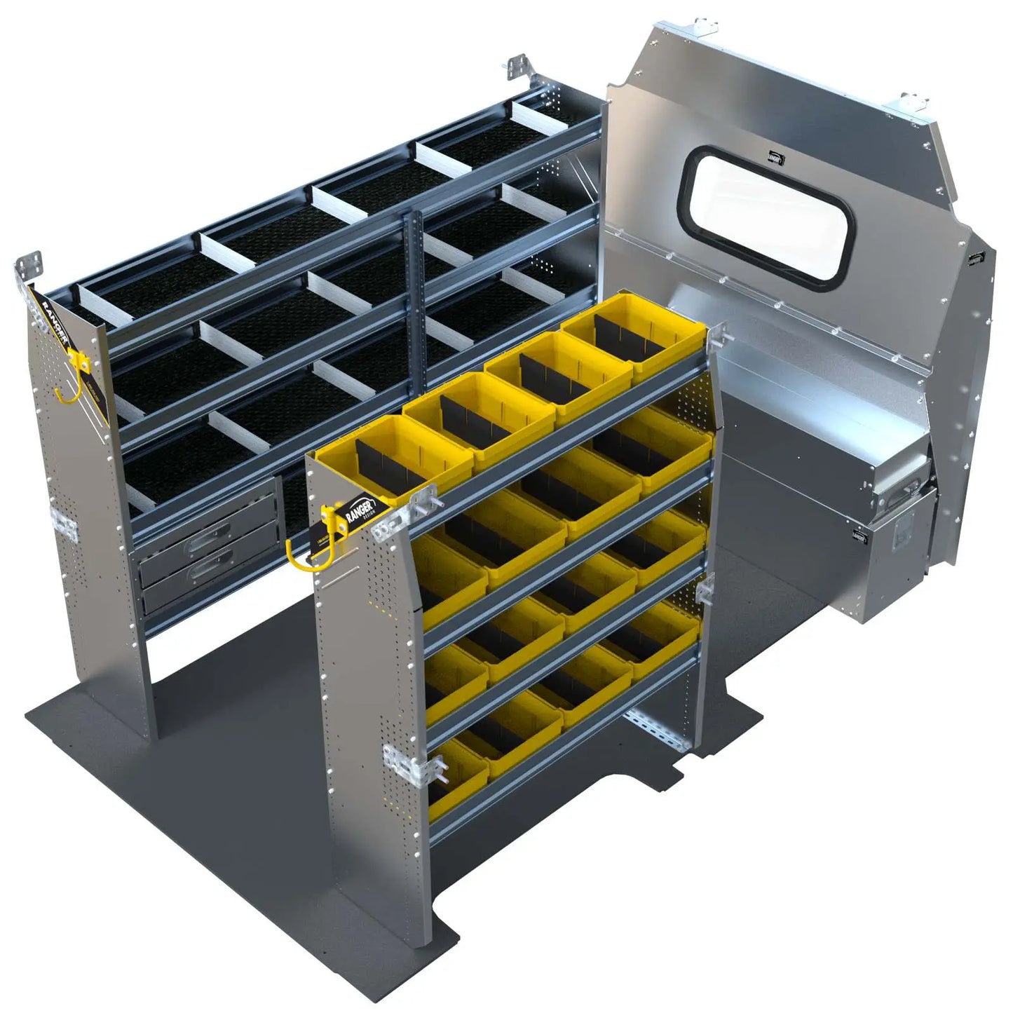 Aluminum Van Shelving Package, Ford Transit Med Roof, 130” WB