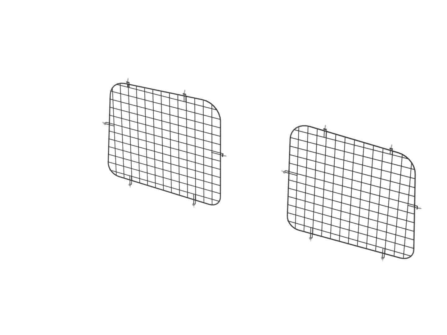 Set Of 2 Rear Window Grills, Steel Wire Painted Black, Mercedes Metris