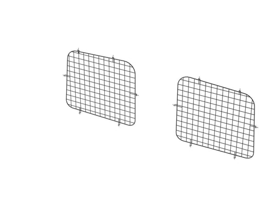 Set Of 2 Rear Window Grills, Steel Wire Painted Black, Mercedes Metris