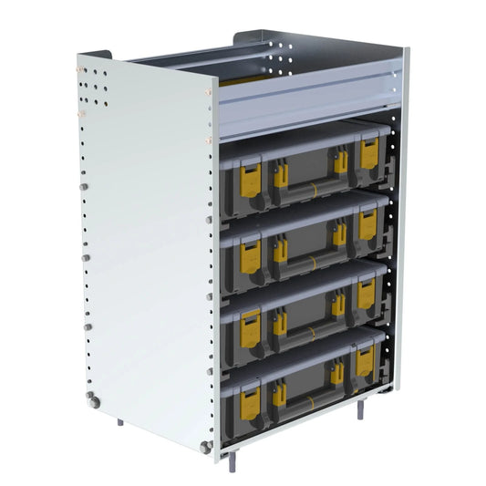 Partskeeper Parts Organizer Aluminum Storage Cabinet w/ 4 Carry Cases
